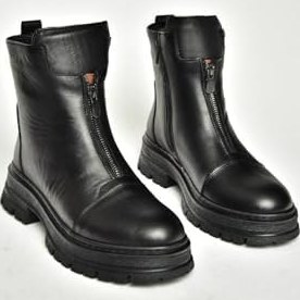 Resim fox SHOES T555102203 Hakiki Deri Alçak Topuklu Kadın Bot 