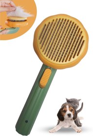 Resim Buffer Plastik Yeşil Evcil Hayvan Bakım Pet Fırçası Çok Amaçlı Pet Fırçası Yeşil 