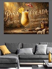 Resim Piña Colada Tropikal Kokteyl Görseli Dekoratif Kanvas - Mdf Ahşap Tablo 