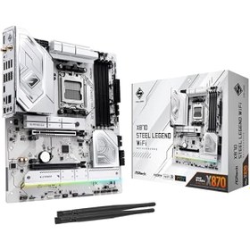 Resim ASRock X870 Steel Legend RGB ATX Anakart AMD AM5 Ryzen 9000 ve 8000, DDR5, 5x M.2 SSD, AMD EXPO, WiFi 7 