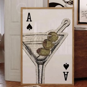 Resim 1 adet, duvar sanatı, vintage poster, ace martini sanat baskısı, Roostertail kadeh tuval resmi, yemek odası dekorasyonu, yatak odası estetik tasarım, arkadaşlar için hediye, ev taşıma hediyesi, çerçevesiz 