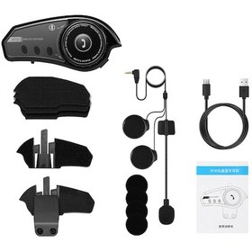 Resim Aubyhe Motorsiklet Kask Kulaklığı - Bluetooth 5.0, Ip67 Su Geçirmez, 800mah Pil, 30 Saat Süre, 3 Renkli Işık, 2 Hoparlörlü, Ses Asistanı 