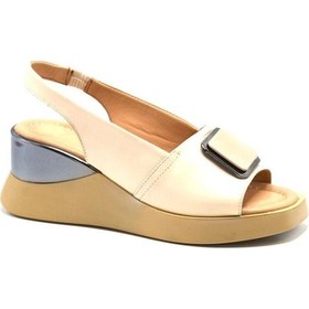 Resim Venüs 2409302y Dolgu Topuk Fashion Deri Kadın Sandalet 001 