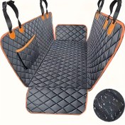 Resim Durable Nylon Dog Bed with Orange Trim - Koruyucu Araba Koltuk Kılıfı Arka Koltuk, Kamyonlar, Sedanlar ve SUV'lar için, Pet Rahat Koltuk Kılıfı|Güçlü Tutma Kolu Tasarımı|Dayanıklı Naylon Malzeme, Köpek Aksesuarları 