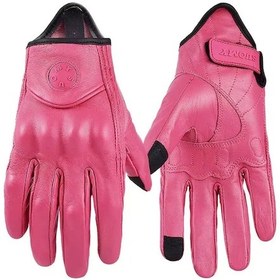 Resim Suomy Su-14 Vintage Deri Yaz Motosiklet Eldiveni Pembe 