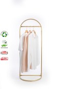 Resim Fec Reklam Butik Stil Oval Askılık Konfeksiyon Askılığı Altın Renk Askılık Gold Elbise Askılığı Ayaklı Askılık 