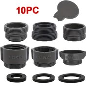 Resim Baş Aeratorlı 10 Parça Musluk Adaptör Seti - 22mm'den 24mm'ye Tel Bağlantı Konverterleri, Pil Gerektirmez 