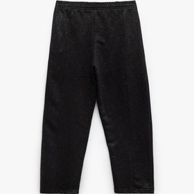 Resim Koton Şardonlu Üç İplik Beli Lastikli Nervürlü Cepli Parıltılı Eşofman Altı Siyah 5sak30085ek Siyah 