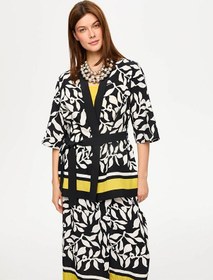 Resim Faik Sönmez Eteği Sulu Monochrome Desen Kimono S26kmn001 Us26kmn00110 Siyah 