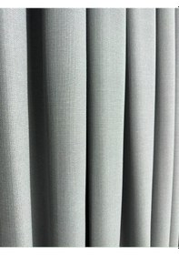 Resim Keten Fon Perde Açık Gri Fon 1/3 Sık Pile Açık Gri 