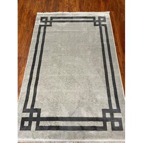 Resim Delibaşlar Halı Gri Çerçeve Desen Modern Tasarım Salon Halısı 160X230 cm 