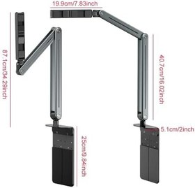 Resim Coverzone Profesyonel iPad ile Uyumlu Tablet 12.9 inçe kadar Uyumlu Telefon Tutucu Yüksekliği Ayarlanabilir Kol Ve Kendinden Açısı Ayarlanabilir 3 Eklemli 360 Derece Siyah Renk P96T (P96T) 