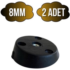 Resim Masa Sehpa Ayağı Eğimli Montaj Aparatı Mobilya Açılı Ayak Tabanı Siyah M8 Siyah 8mm 2 Adet Siyah 