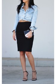 Resim CNG MODA Büyük Beden Ofis Scuba Kumaş Kalem Etek 