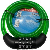 Resim Bisiklet Şifreli Kilit 12 Mm 100 Cm Yeşil Ayarlanabilir Şifre 