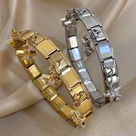 Resim Yıldız Taşlı Tasarım, Paslanmaz Çelik Bilezik ve Manşet, Kadınlar & Erkekler İçin 