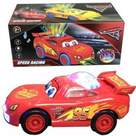 Resim Genel Markalar Şimşek Mcqueen Cars Üstü Disko Işıklı Dil Çıkaran Müzikli Oyuncak Araba 