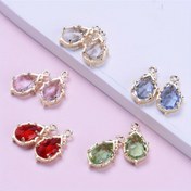 Resim 5 adet 14×18 mm cam damla pandantif, DIY bileklik, kolye, ayak bileği zinciri ve iç/dış mekan parti süslemeleri için 