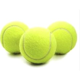 Resim Tenis Topu Antrenman Sarı 3 Adet Birden Köpek Dişleme Topu Oyun Topu 