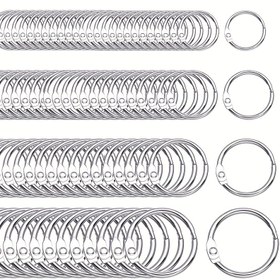 Resim 6/8/10 Adet 15-45mm Gümüş Metal Gevşek Yaprak Kitap Bağlayıcı Halkalar - Anahtarlık Albümleri, Scrapbook El Sanatları ve Ofis Bağlayıcıları için Mükemmel! 