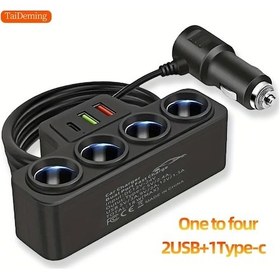 Resim Topshop1 B1 Yeni Araba Sarj Cihazi Usb Ve Type C Arayuzlu Dort Baglantili Evrensel 12v 24v 