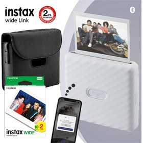 Resim Instax Wide Link Akıllı Telefon Yazıcısı-Çanta-20'li Film Seti Beyaz 