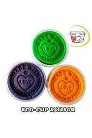 Resim ChildGen Doğal Oyun Hamuru - Eco Cup- 3'lü Ara Renkler (Mor - Yeşil - Turuncu) 3x125 GR 