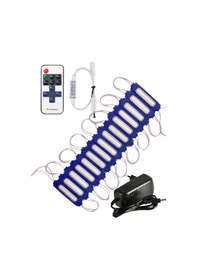 Resim 20 Adet 12 Volt 2 Watt Mavi Cob Led Modül 12a Tek Renk Rf Dimmer 2a Priz Tipi Adaptör Set 