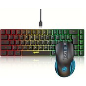 Resim Techbloom Hxsj Kompakt Rgb Oyun Klavye Ve Fare Seti V200 X100b 68 Tus Ergonomik Tasarim Pc Ps4 Xbox Laptop Mac Diğer 