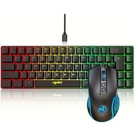 Resim Techbloom Hxsj Kompakt Rgb Oyun Klavye Ve Fare Seti V200 X100b 68 Tus Ergonomik Tasarim Pc Ps4 Xbox Laptop Mac Diğer 