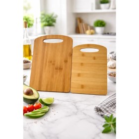 Resim Makri Home Ikili Bambu Kesim Panosu Seti, Küçük Boy: 28 × 20 Cm, Büyük Boy: 33 × 24 cm 