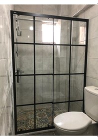 Resim Blackline Luxuryline Siyah İki Duvar Arası Cam Duşakabin H:190 Siyah 