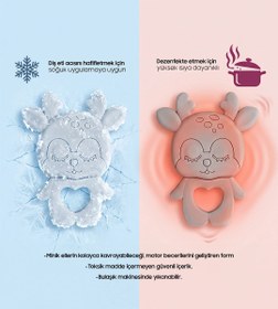 Resim Geyik Figürlü Silikon Diş Kaşıyıcı Gri 