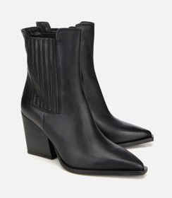 Resim Hotiç Kadın Deri Siyah Lastik Detaylı Sivri Burunlu Topuklu Bot 01boh312830a100 01boh312830a100 Siyah 
