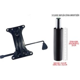 Resim Tura Ofis 100'lük Siyah Amortisör+Çift Kollu Mekanizma 