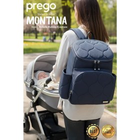 Resim Prego Montana Gri Bebek Bakım Çantası Ergonomik Tasarım ve Su Geçirmez Malzeme ile Geniş Kapasite 