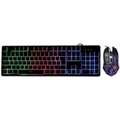 Resim Usb Kablolu Gökkuşağı Aydınlatmalı Oyun Klavye Ve Fare Seti - Suya Dayanıklı, Ergonomik, 2000 Dpı Ayarlanabilir Diğer Diğer 