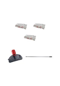 Resim Cod-Ex Dar Yedek Islak Mop Takımı Islak Mop 3’lü Beyaz 450 G 17 CM + Metal Sap + Mop Tutucu 