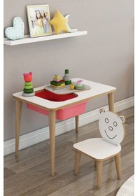 Resim Moniev Çocuk Çalışma Masası Oyun Ve Etkinlik Masası Pembe Pembe 