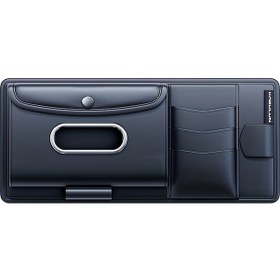 Resim Honeybeeshop 1 Adet Siyah Araç Güneşlik Organizer Düzenleyici Cep Kart Saklama Ve Peçetelik İçeren Pvc Gözlük Klipsli Araç İçi Aksesuar 