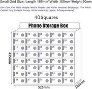 Resim Duvara Monte Cep Telefonu Soyunma Dolabı 40 Yuvalı Akrilik Saklama Kutusu Anahtarlı Güvenli Cep Telefonu Tutacağı Ofisler, Okullar ve Etkinlikler için 