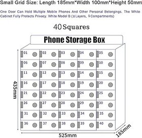 Resim Duvara Monte Cep Telefonu Soyunma Dolabı 40 Yuvalı Akrilik Saklama Kutusu Anahtarlı Güvenli Cep Telefonu Tutacağı Ofisler, Okullar ve Etkinlikler için 