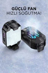 Resim Torima F-25 Kablolu Cep Telefonu Soğutma Fanı Gamer Oyuncu Radyatör Soğutucu Siyah 