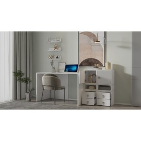 Resim nettrends.net the new trend of shopping Modüler oyuncu masası depolama dolaplı çekmeceli raf seti beyaz-PNR-OYNM-1002 