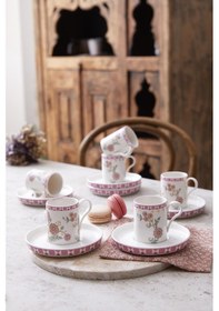 Resim Kütahya Porselen Bone Desire 12 Parça 6 Kişilik Kahve Takımı Chir Çok Renkli 