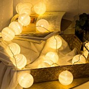 Resim 1 Adet Pil ile Çalışan 10 LED'li Top Şeklinde Işık Zinciri, El Yapımı Sevimli Peri Işıkları, İç Mekanlar, Yatak Odaları, Noel, Düğün Festivalleri, Partiler, Şükran Günü Dekorasyonları için (Pil Dahil Değildir) 