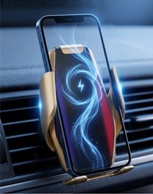 Resim Otomatik Açılan Araç Telefon Tutucu Kablosuz Şarj Ve Tek Elle Kullanım 1 Adet 