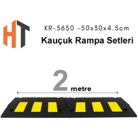 Resim Hayat Trafik Kauçuk Rampa Set, Otopark Rampası, Kaldırım Rampası 50x30x4,5 cm 2 Metre 