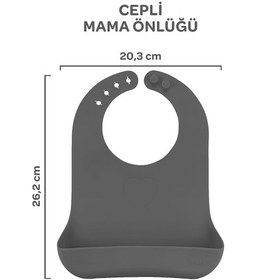 Resim Silikon Mama Önlüğü Platinium Gri 
