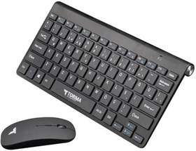 Resim Kablosuz mini klavye mouse set 2.5G Wireless kablosuz klavye mouse set 